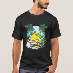 Padel Tennis Ball Goth Skeleton Hand Halloween Pal T-Shirt