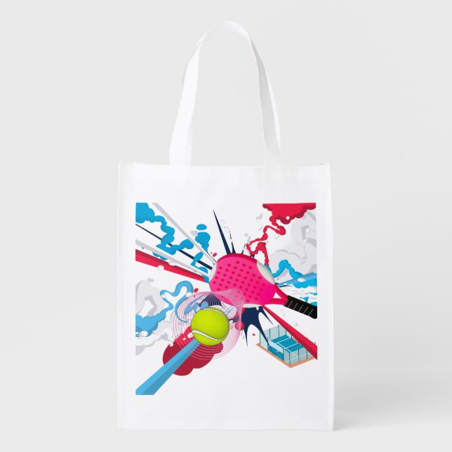 Padel Tennis  Grocery Bag (Front)
