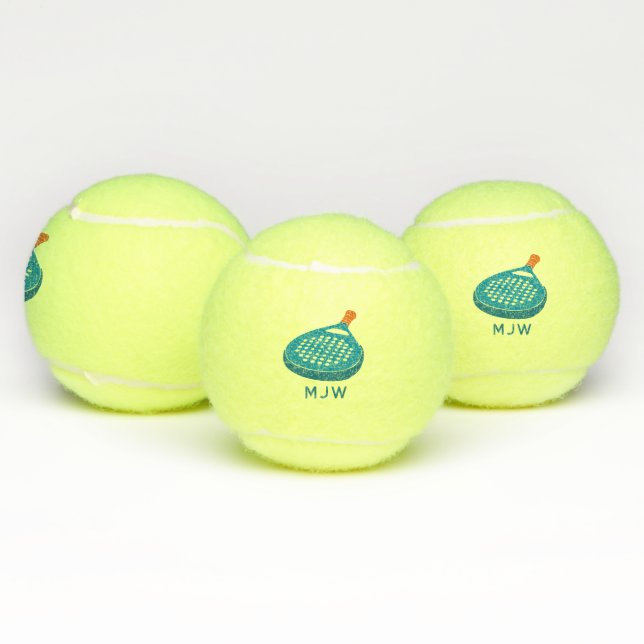 Padel Tennis Racket Monogrammed Balls (Multi)
