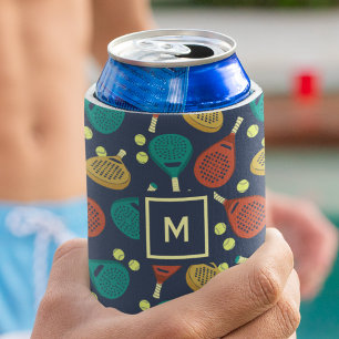 Padel Tennis Rackets and Balls Monogram Can Cooler