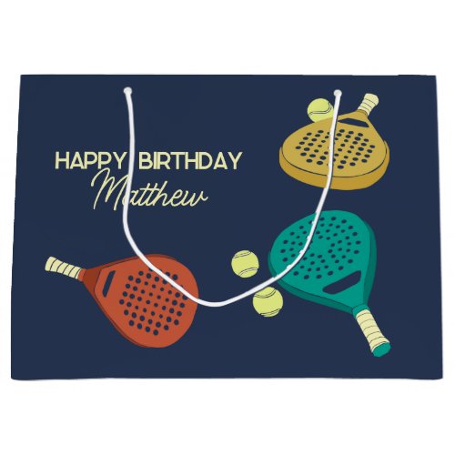 Padel Tennis Rackets and Balls Personalized Large Gift Bag