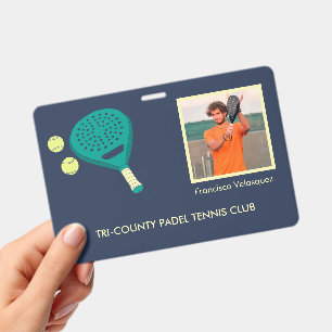 Padel Tennis Sports Club Member Photo Badge