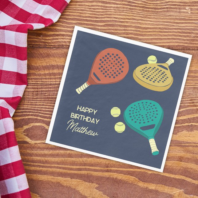 Padel Tennis Themed Custom Party Napkins (Creator Uploaded)