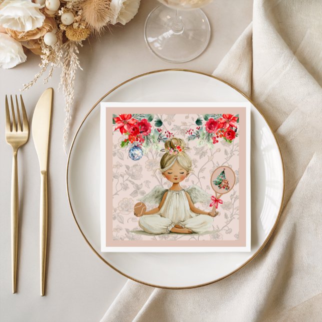 Padel Themed Napkins– Christmas Angel Motif Napkins (Creator Uploaded)