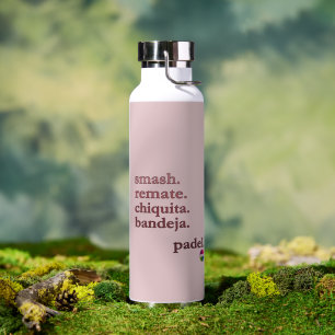 Padel Water Bottle-Personalize WordVibe Dusty Rose Bottle