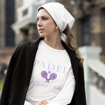 Padel Women’s T-Shirt-Social Club White Purple