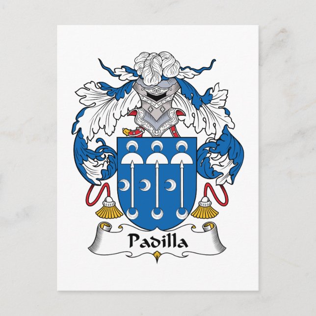 Padilla Family Crest Postcard (Front)