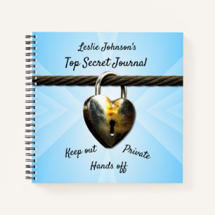 Padlock Custom Text Secret Journal