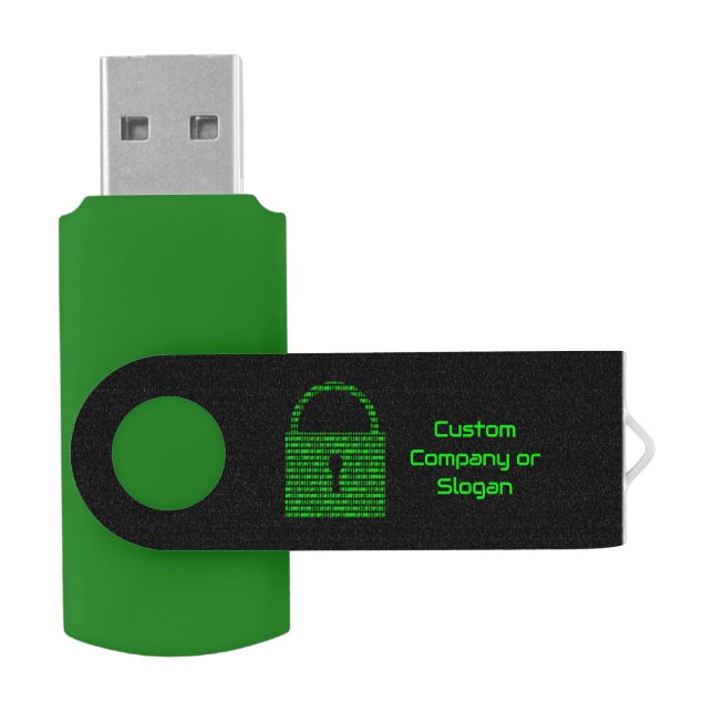 Padlock in Computer Code - Cyber Security Custom Flash Drive (Opened)