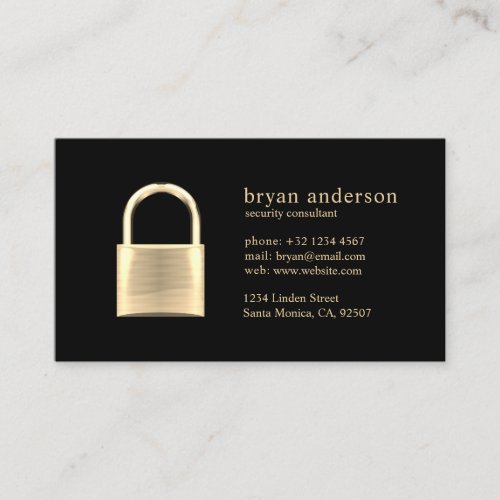 Padlock Security Consultant Business Card