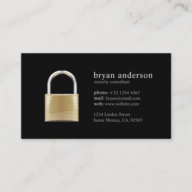 Padlock Security Consultant Business Card (Front)