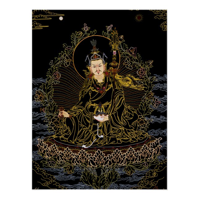 Padmasambhava Guru Rinpoche Buddhist Thangka Poster (Front)