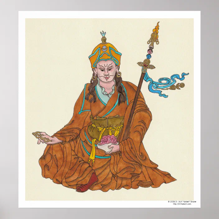 Padmasambhava Guru Rinpoche Thangka paper poster wall decals 