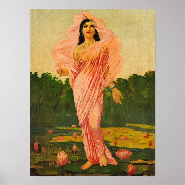 Padmini by Raja Ravi Varma Poster (Front)