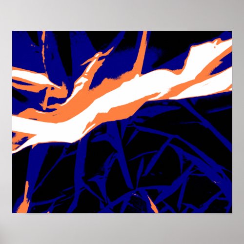 Padro abstrato azul e laranja poster