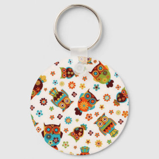 padrão com mochos e flores keychain