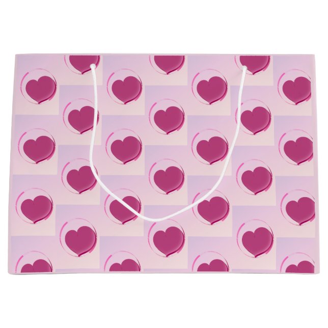 Padrão fofo de corações. large gift bag (Front)