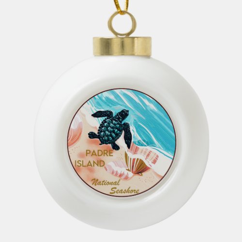 Padre Island National Seashore Ceramic Ball Christmas Ornament