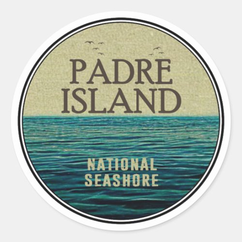 Padre Island National Seashore Ocean Birds Classic Round Sticker