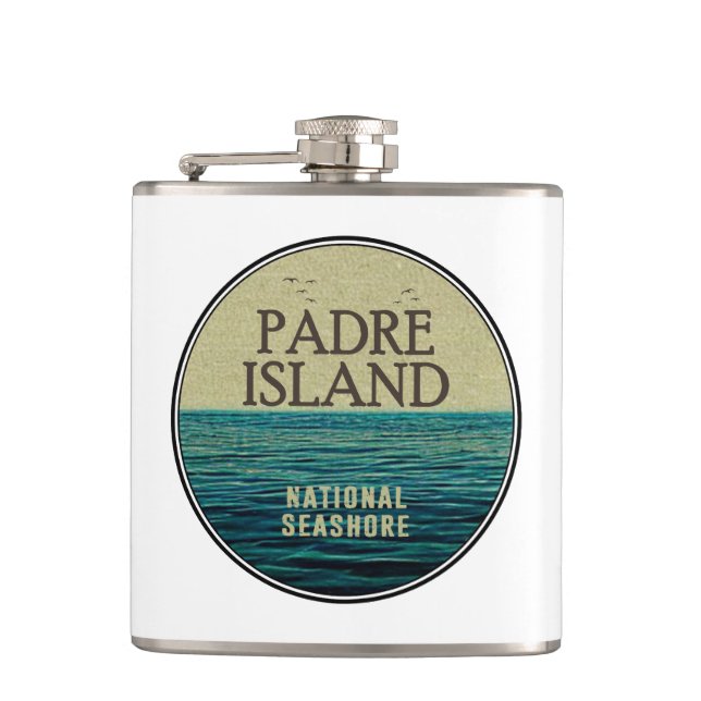 Padre Island National Seashore Ocean Birds Flask (Front)