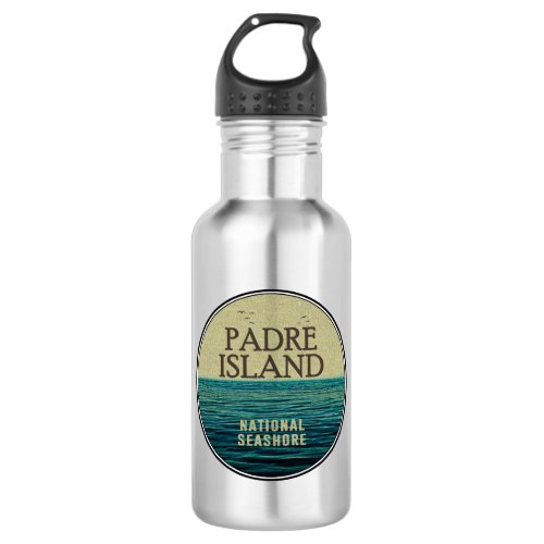 Padre Island National Seashore Ocean Birds Stainless Steel Water Bottle