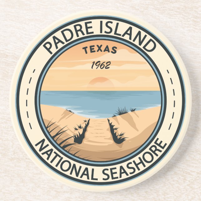 Padre Island National Seashore Texas Badge Coaster (Front)