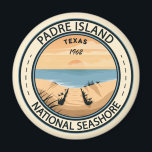Padre Island National Seashore Texas Badge Magnet<br><div class="desc">Padre Island National Seashore illustration in a badge style circle.</div>