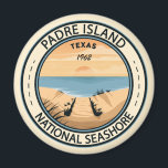 Padre Island National Seashore Texas Badge Magnet<br><div class="desc">Padre Island National Seashore illustration in a badge style circle.</div>