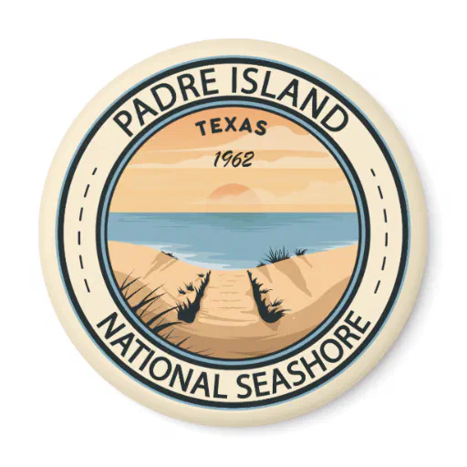 Padre Island National Seashore Texas Badge Magnet
