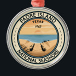 Padre Island National Seashore Texas Badge Metal Ornament<br><div class="desc">Padre Island National Seashore illustration in a badge style circle.</div>