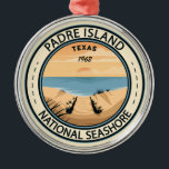 Padre Island National Seashore Texas Badge Metal Ornament<br><div class="desc">Padre Island National Seashore illustration in a badge style circle.</div>