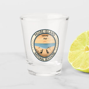 Padre Island National Seashore Texas Badge Shot Glass