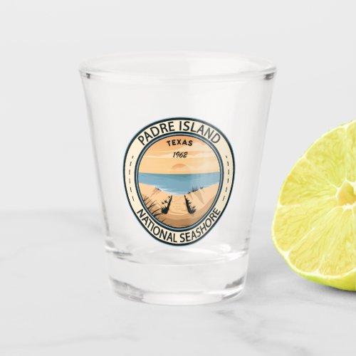 Padre Island National Seashore Texas Badge Shot Glass