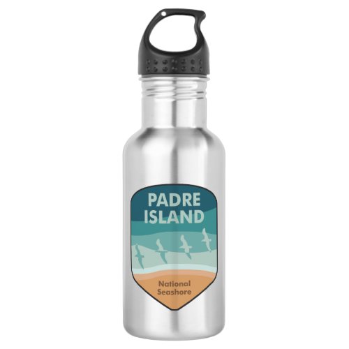 Padre Island National Seashore Texas Seagulls Stainless Steel Water Bottle