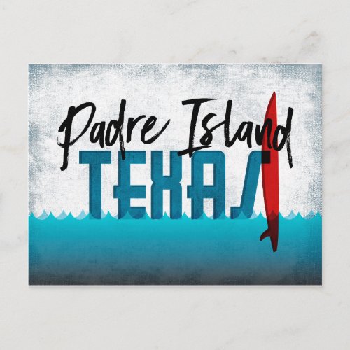 Padre Island Postcard Texas Surfboard