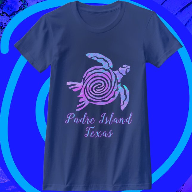 Padre Island Texas Bright Colorful Sea Turtle T-Shirt (Creator Uploaded)