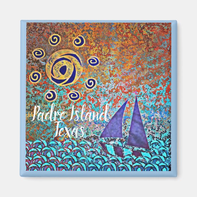 Padre Island TX Sail and Sun Magnet (Front)