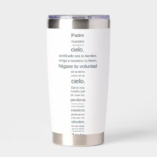 Padre nuestro en forma de cruz insulated tumbler
