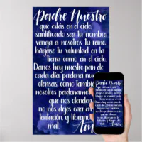 Padre Nuestro (Lord's Prayer in Spanish) Poster | Zazzle