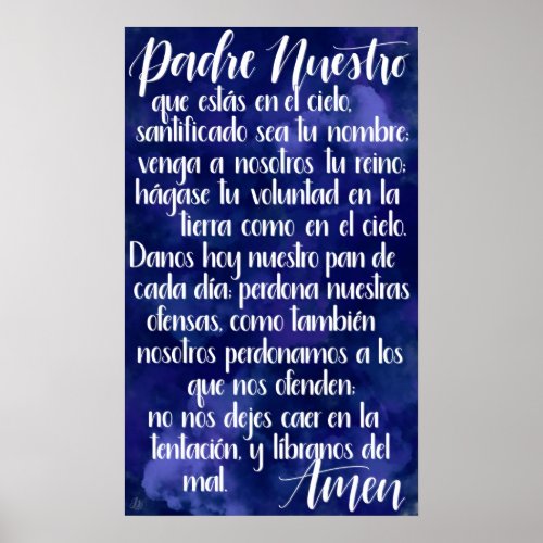 Padre Nuestro Lords Prayer in Spanish Poster