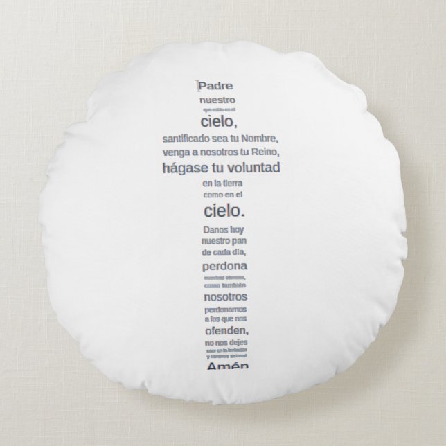 Padre nuestro round pillow (Front)