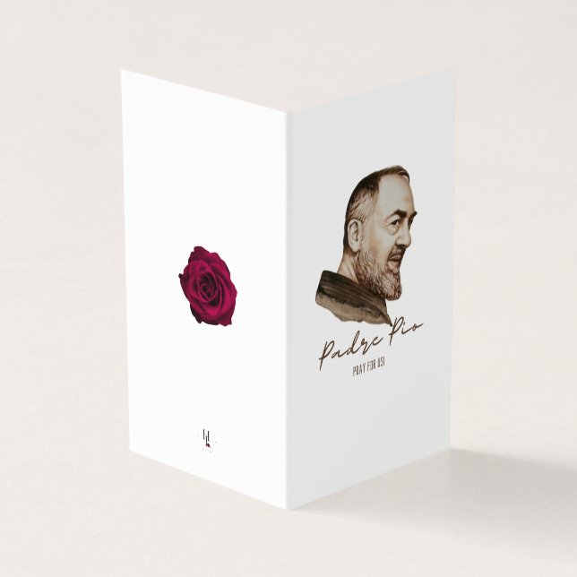 Padre Pio Catholic Condolence Thank You Cards (Outside)