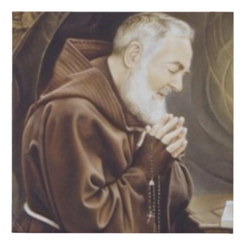 Padre Pio Faux Canvas Print