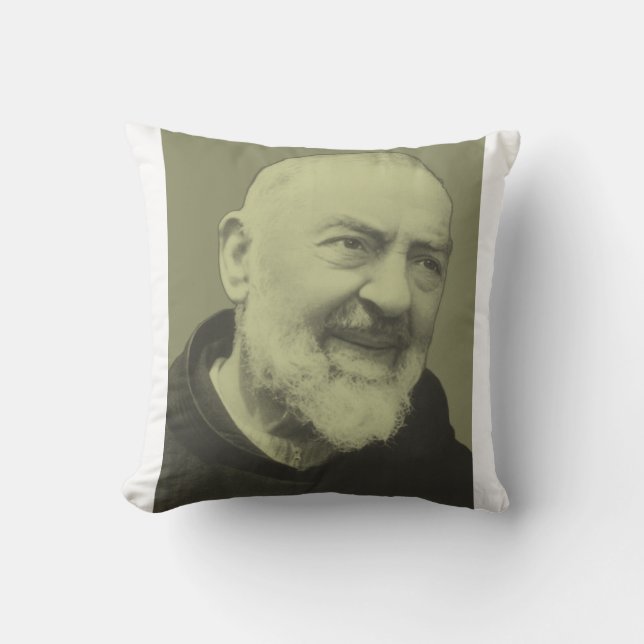 Padre Pio of Pietrelcina Throw Pillow (Front)