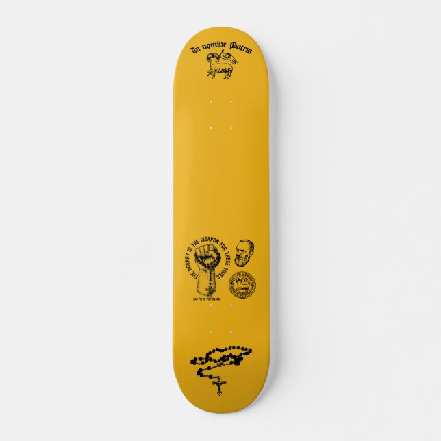 Padre Pio Skateboard, 7¾" Deck (Front)