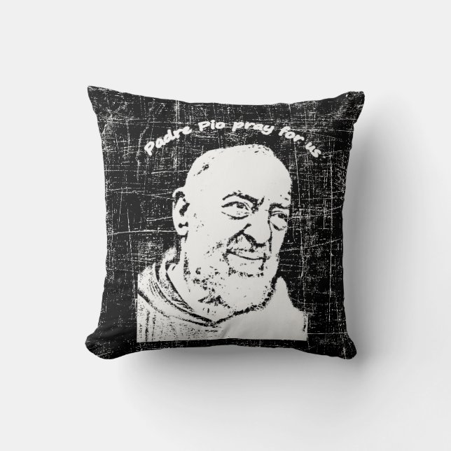 Padre Pio  Throw Pillow (Front)