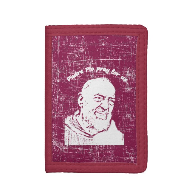 Padre Pio Tri-fold Wallet (Front Vertical)