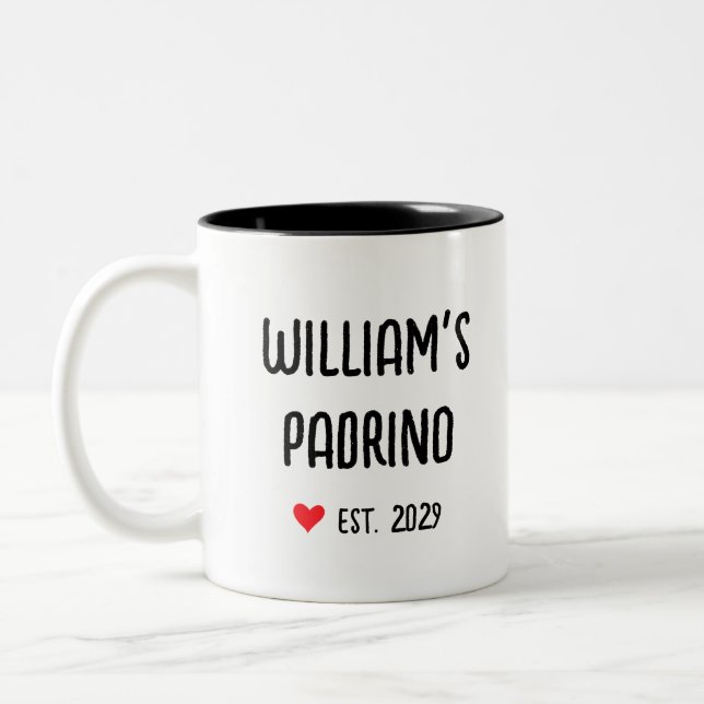 Padrino proposal in spanish Two-Tone coffee mug (Left)