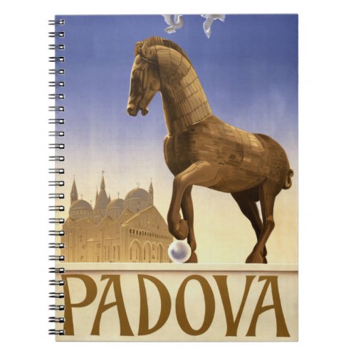 Padua Padova Italy Vintage Travel Poster Restored Notebook