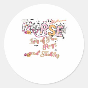 Paediactric Nurse Fun Halloween Design Essential T Classic Round Sticker
